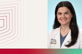Graphic featuring photo of hospitalist Cady Edwards